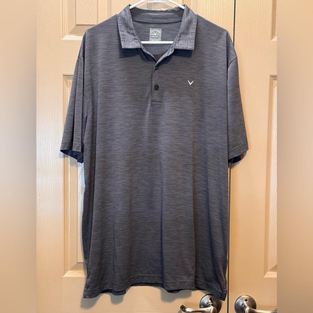 Callaway Shirt Golf Polo Mens XL Gray Marbled Short Sleeve Shirt Performance